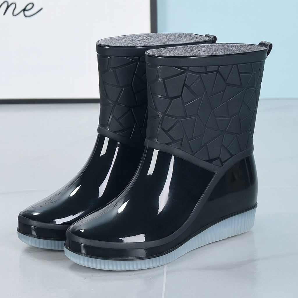 Women’s Mid-Calf Waterproof Rain Boots | Slip-Resistant Rubber Design