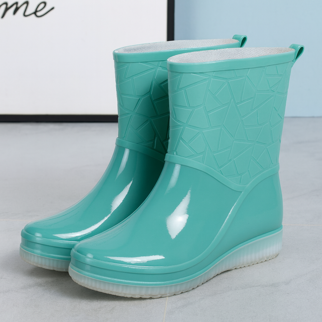 Women’s Mid-Calf Waterproof Rain Boots | Slip-Resistant Rubber Design