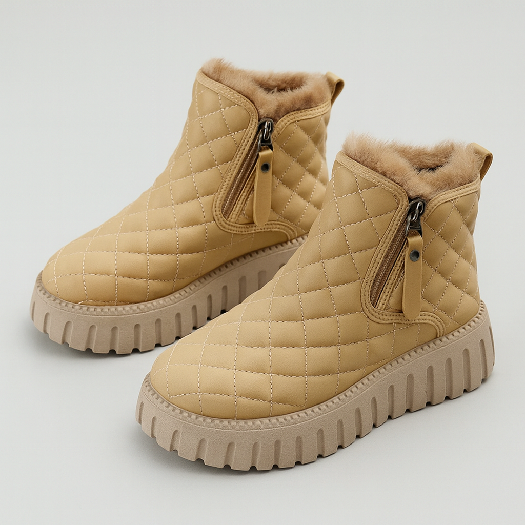 Women’s Winter Boots with Fur Lining | Elegant Zipper Design