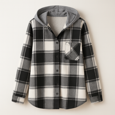 Checked Hooded Jacket | Women’s Casual Outerwear