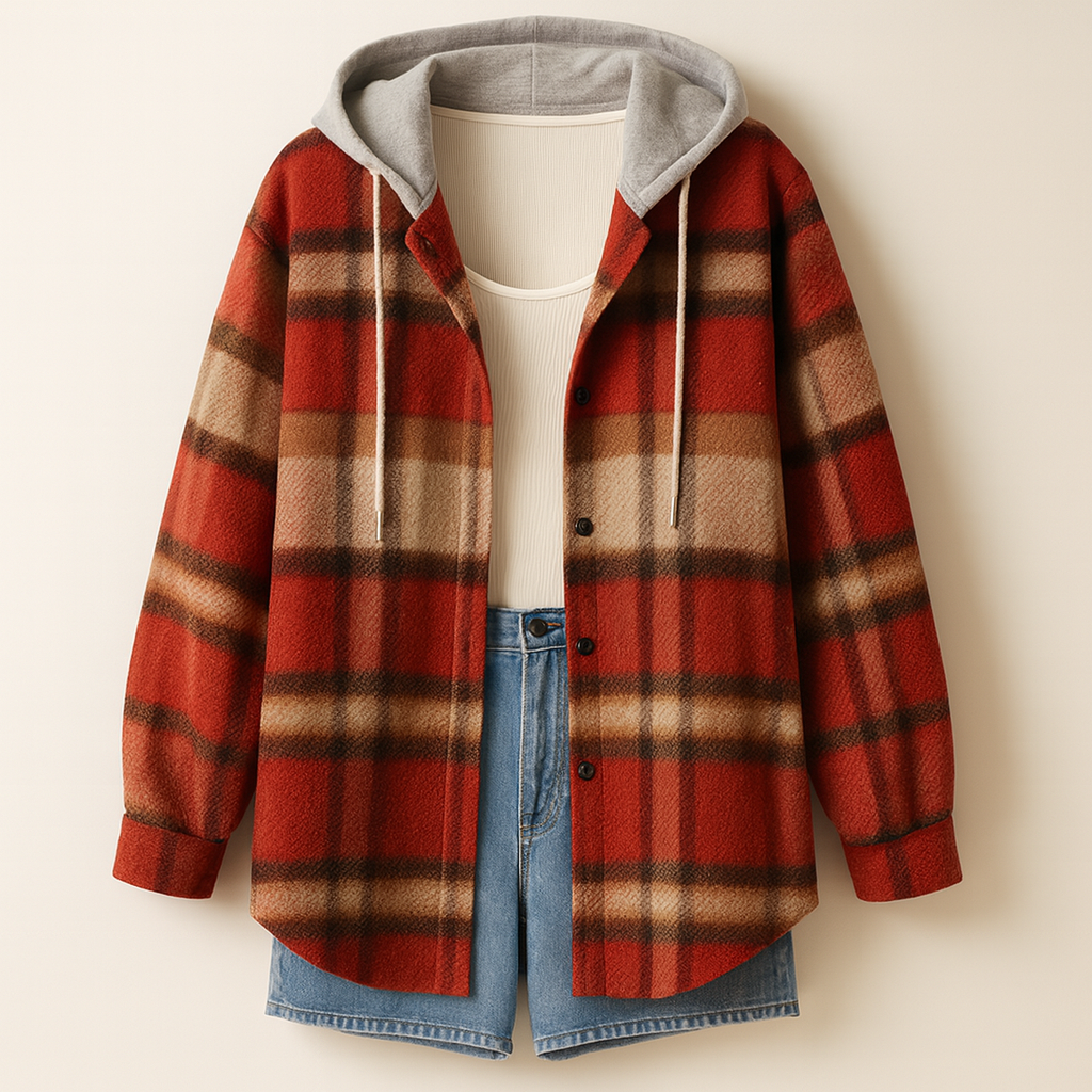 Checked Hooded Jacket | Women’s Casual Outerwear