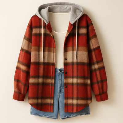 Checked Hooded Jacket | Women’s Casual Outerwear
