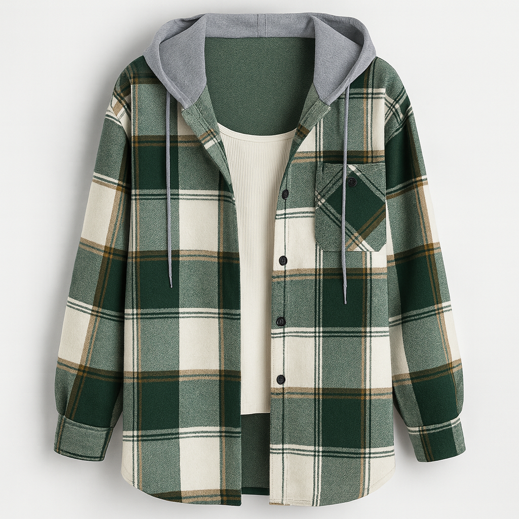 Checked Hooded Jacket | Women’s Casual Outerwear